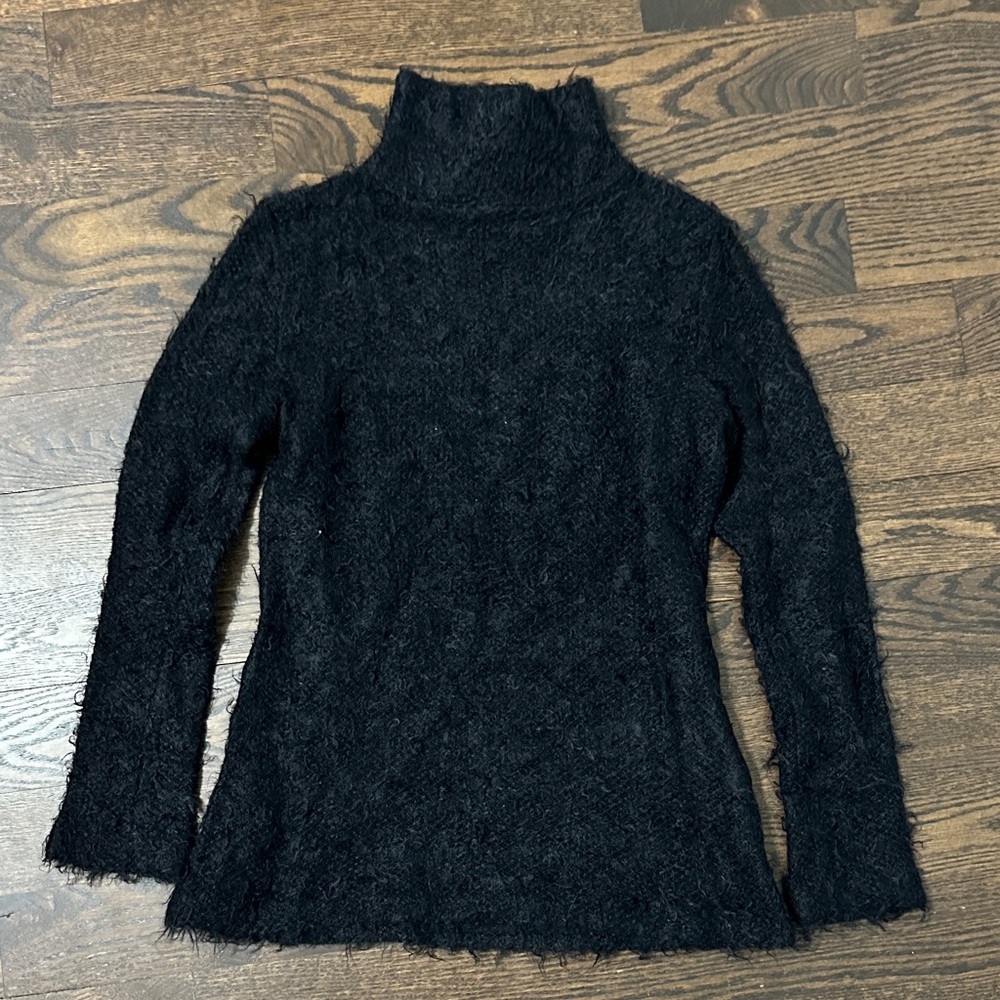 Christina Charcoal Fuzzy Turtleneck Sweater